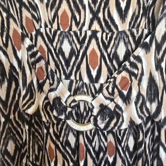 Liz Lange | P1X | Geometric Design Maxi With Belted Embellishment - Picture 3 of 8